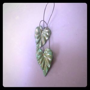 Hand made in hand painted gorgeous leaf earrings